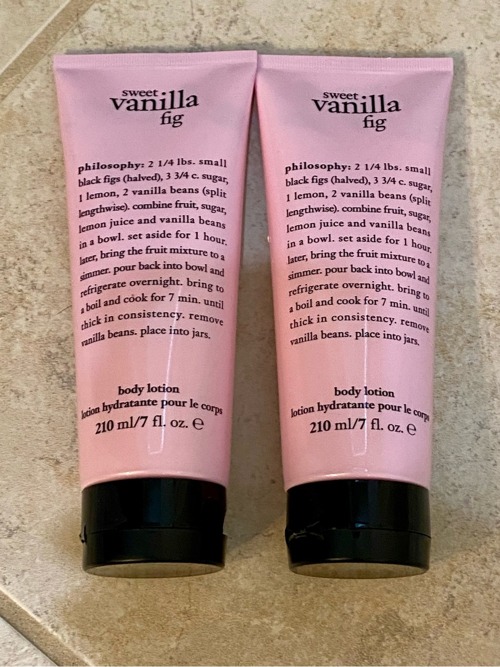 New Philosophy Sweet Vanilla Fig Body Lotion 2 Full Size Tubes Sealed